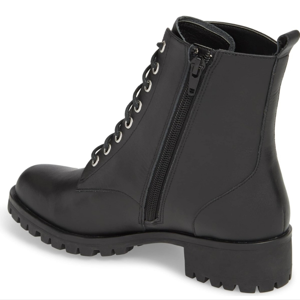 NEW! BP LEATHER COMBAT BOOTS WOMENS 6.5 black